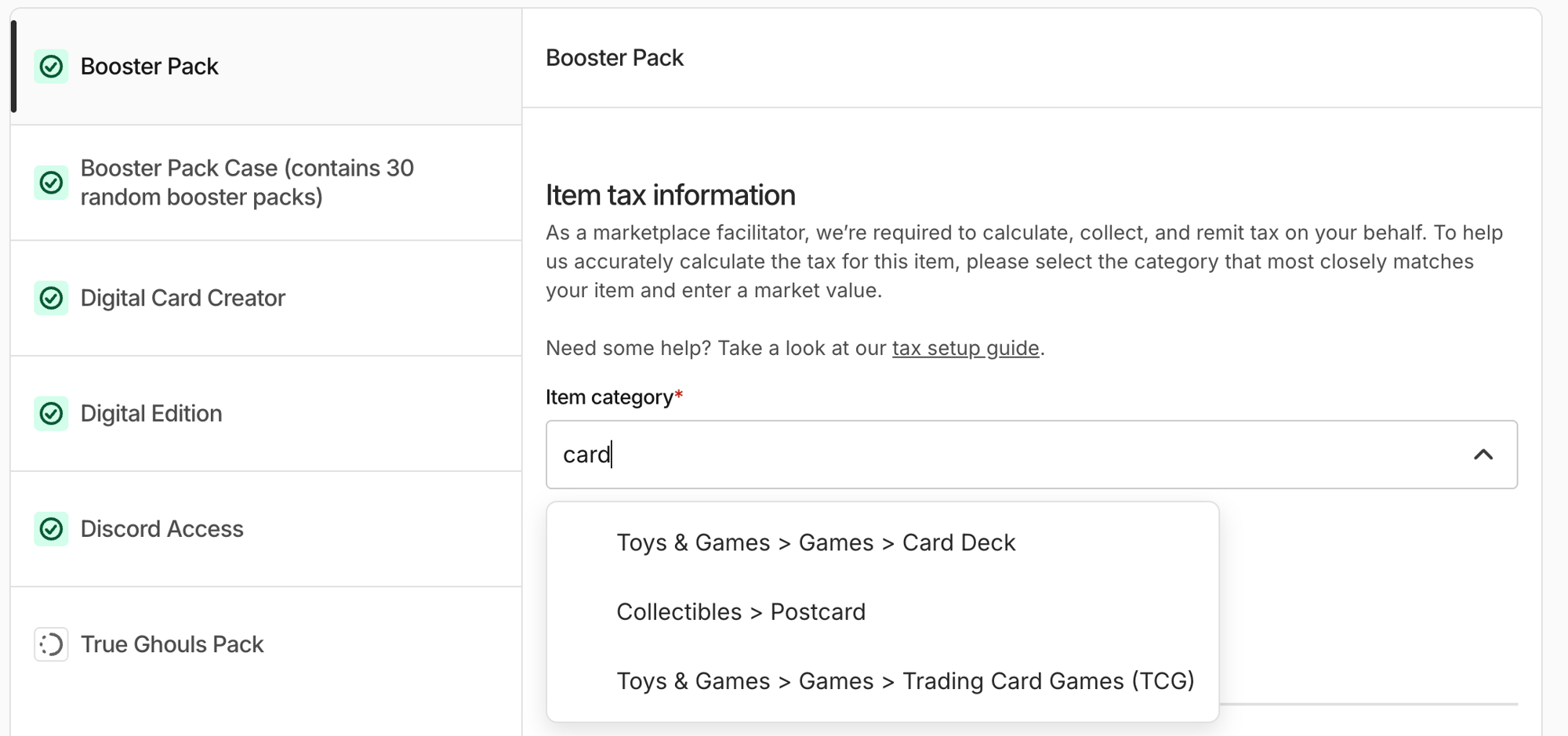 Enhanced Item Categorization for Streamlined Creator Set Up